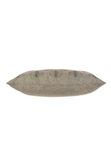 Textured rectangular pillow with leaf pattern on a white background