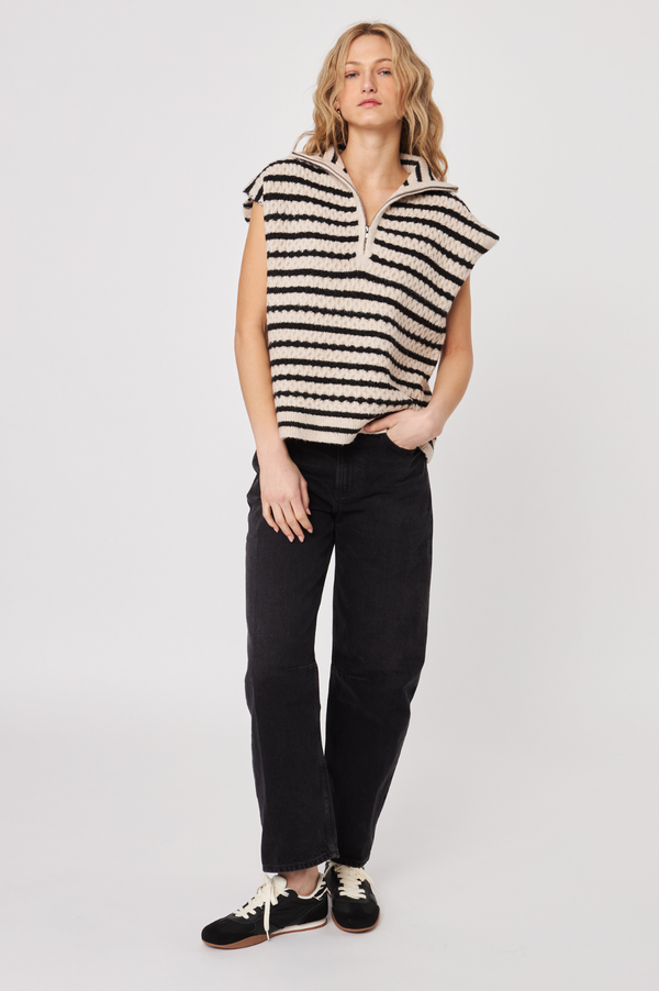 Arrow Top | Almond Stripe