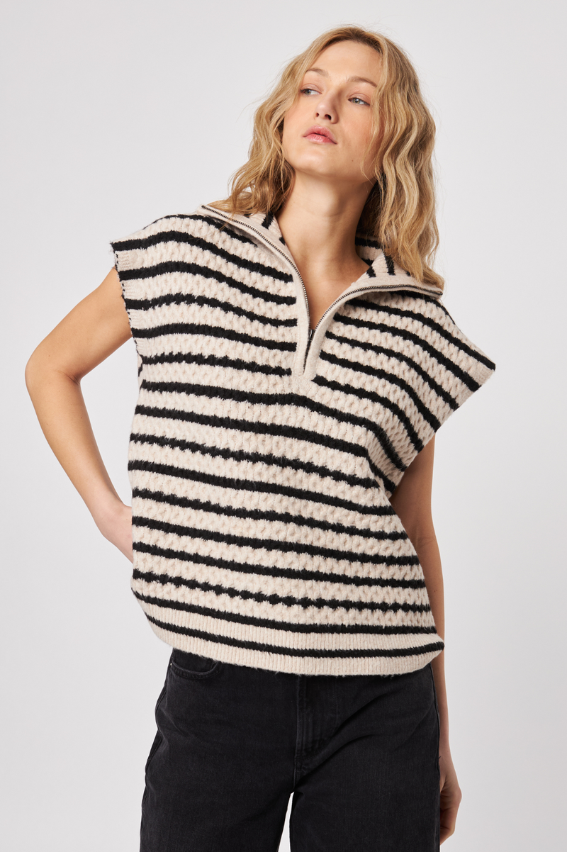 Arrow Top | Almond Stripe