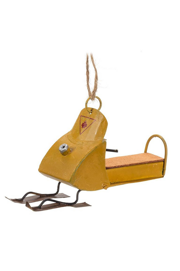 Yellow Snowmobile Ornament