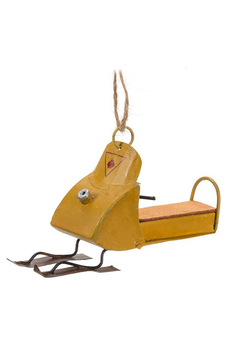 Yellow Snowmobile Ornament