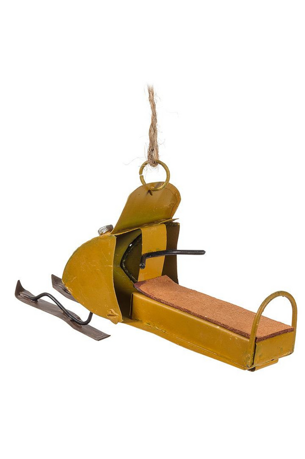 Yellow Snowmobile Ornament