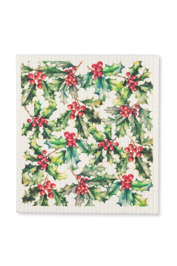 Swedish Dishcloth | Holly & Berries