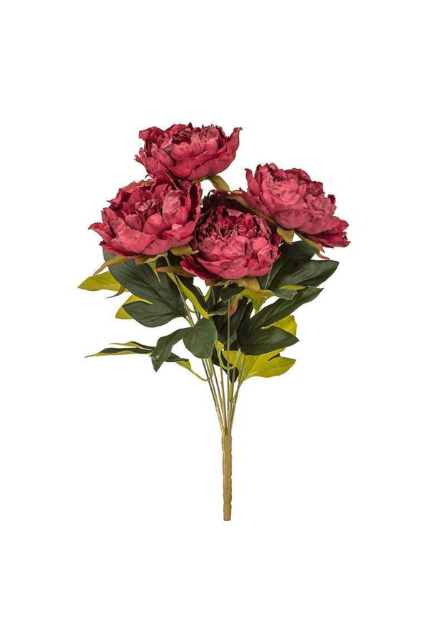 Open Peony Bouquet | Burgundy