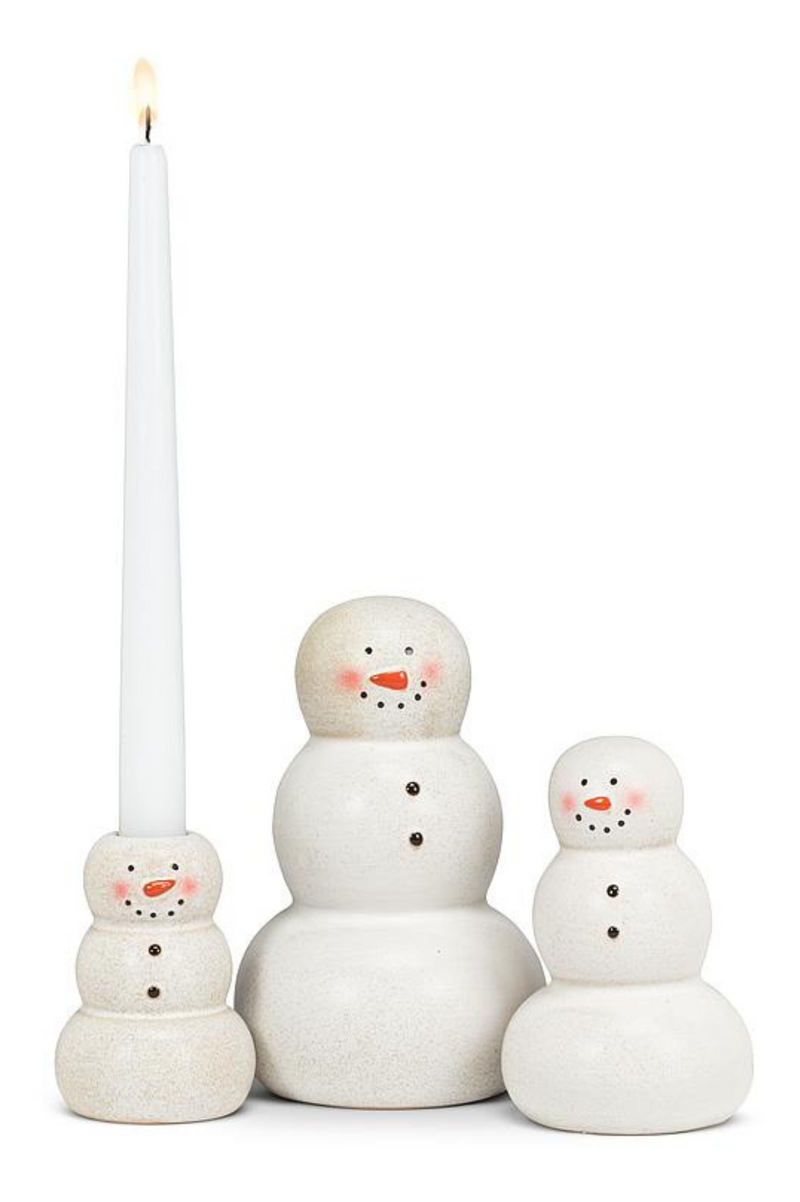 Happy Snowman Taper Holder