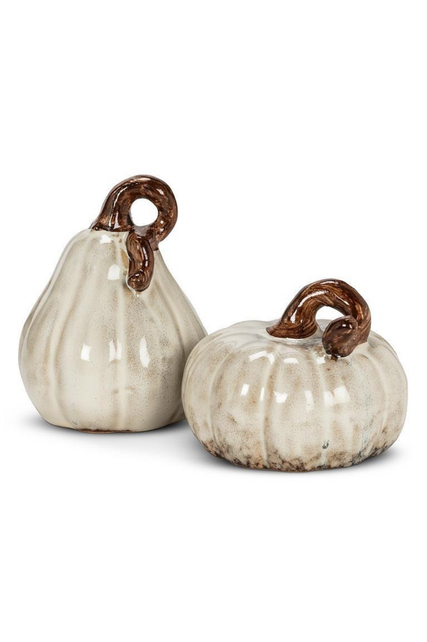 Ivory Porcelain Pumpkin | Small