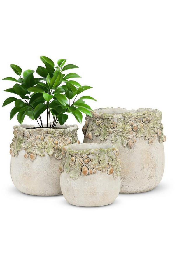Oak Leaves & Acorns Planter | Medium