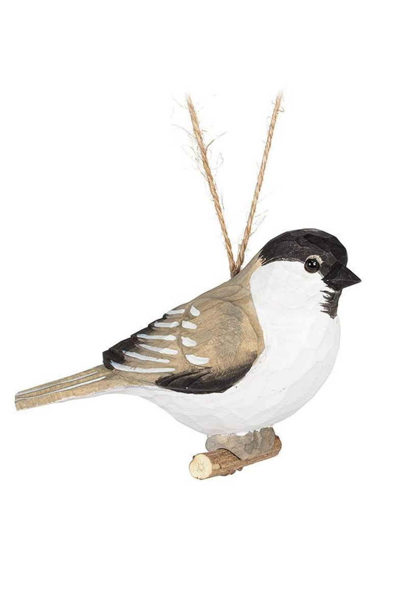 Carved Chickadee Ornament