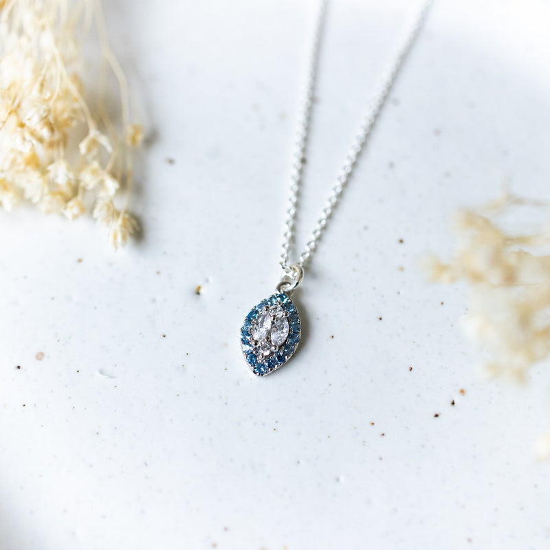 Vienna Necklace | Silver/Sky Blue