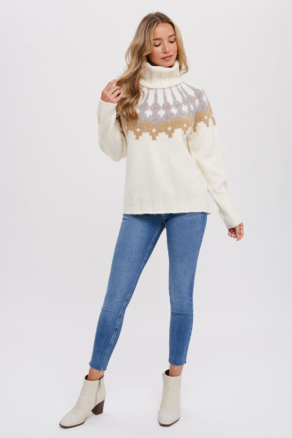 Dianna Fair Isle Sweater | Cream