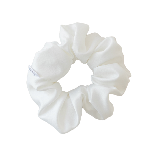 Barbays Satin Scrunchie | White