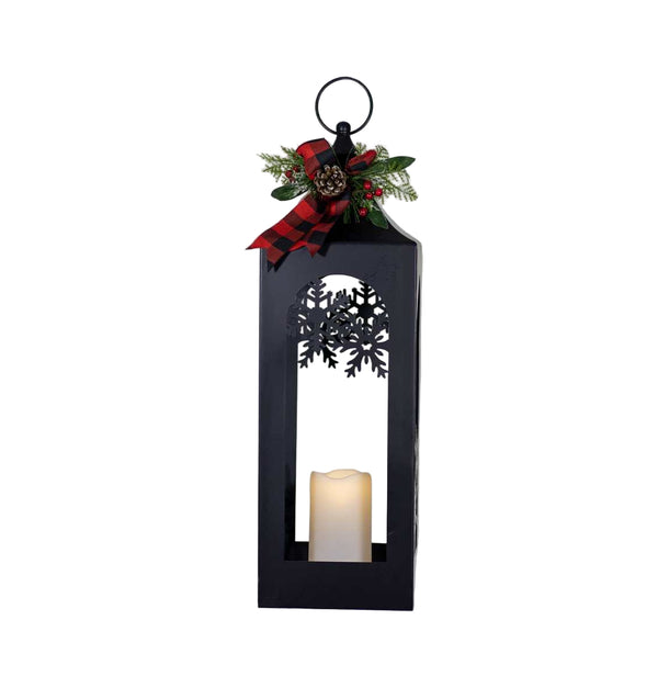 LED Candle Lantern With Greenery