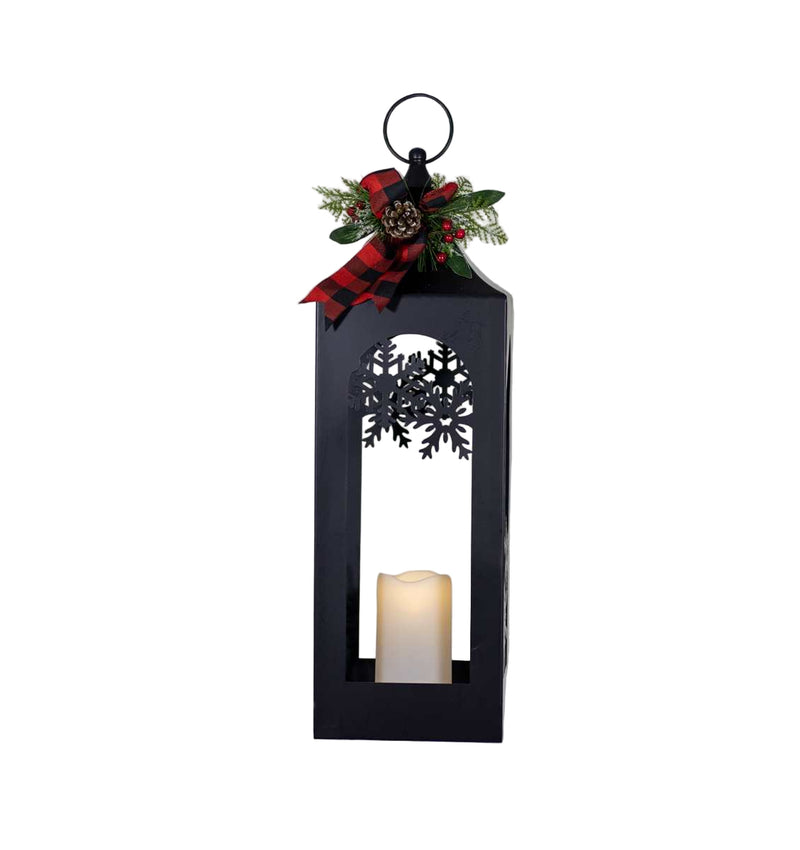 LED Candle Lantern With Greenery