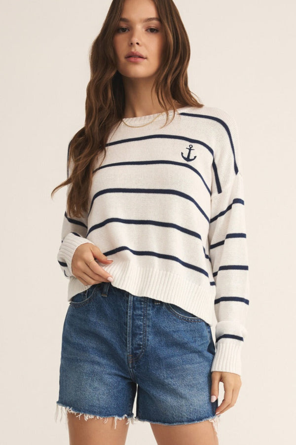 Anchors Away Sweater | White