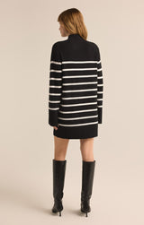 Fin Stripe Sweater Dress | Black