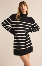 Fin Stripe Sweater Dress | Black