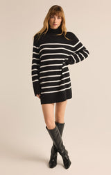 Fin Stripe Sweater Dress | Black