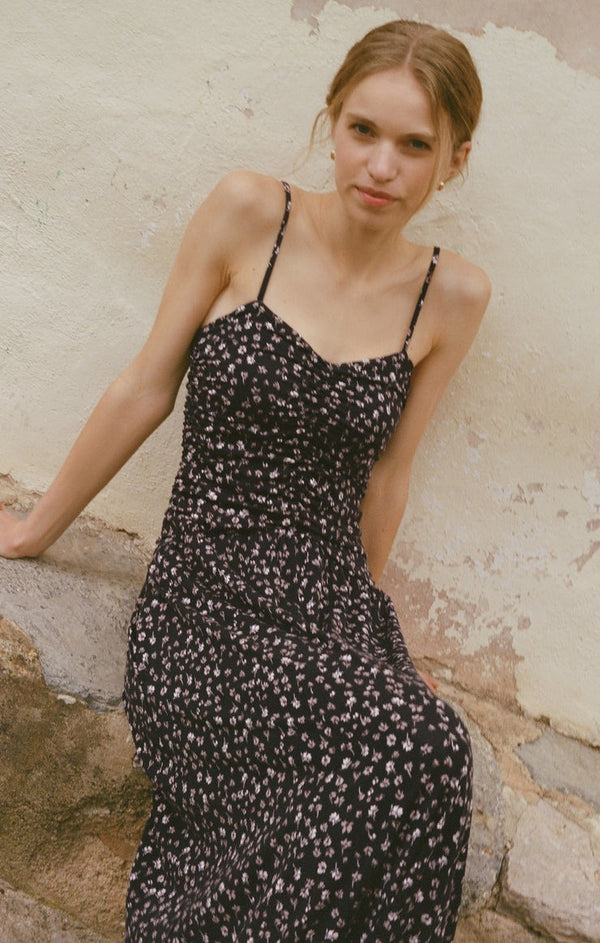 Georgina Dress | Black Floral Ditsy