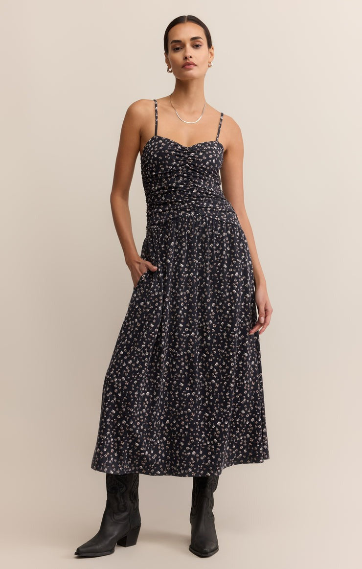 Georgina Dress | Black Floral Ditsy