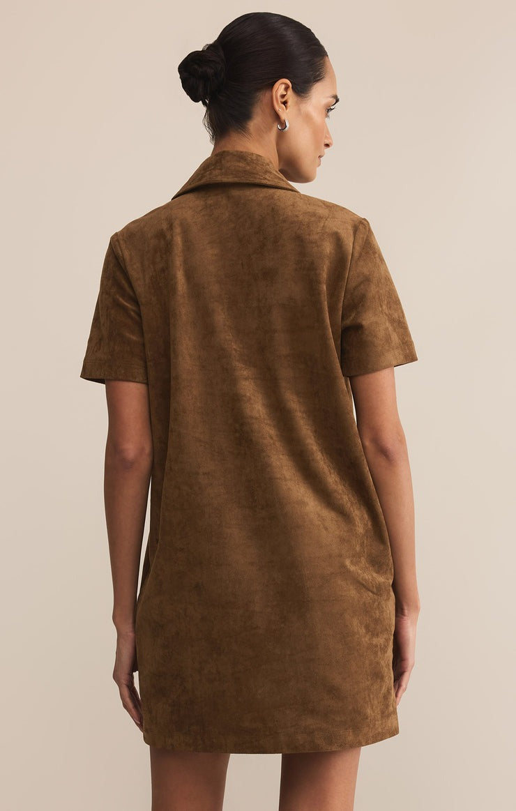 Kellie Faux Suede Dress | Coconut