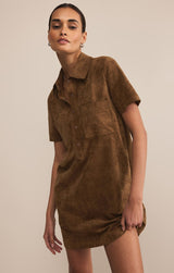 Kellie Faux Suede Dress | Coconut