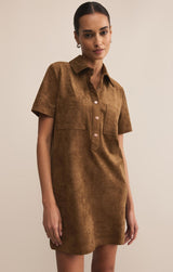 Kellie Faux Suede Dress | Coconut