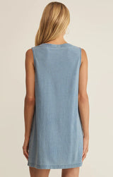 Solace Jersey Denim Mini Dress | Ocean Air Indigo