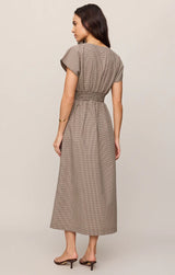 Sanna Gingham Midi Dress | Dark Chocolate