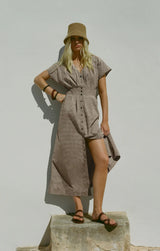 Sanna Gingham Midi Dress | Dark Chocolate