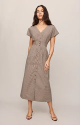 Sanna Gingham Midi Dress | Dark Chocolate