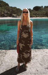 Charisma Floral Midi Dress | Dark Chocolate