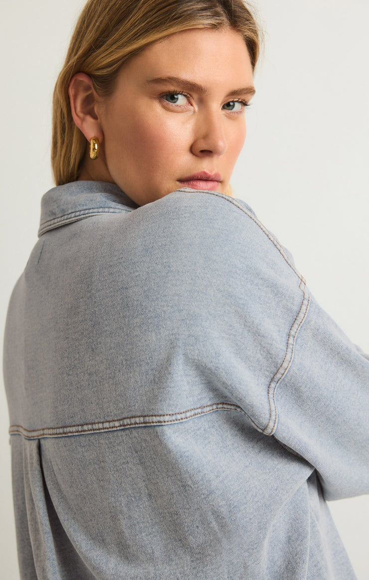 All Day Knit Jacket | Washed Indigo