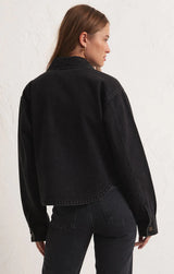 Cropped Denim Jacket | Washed Black