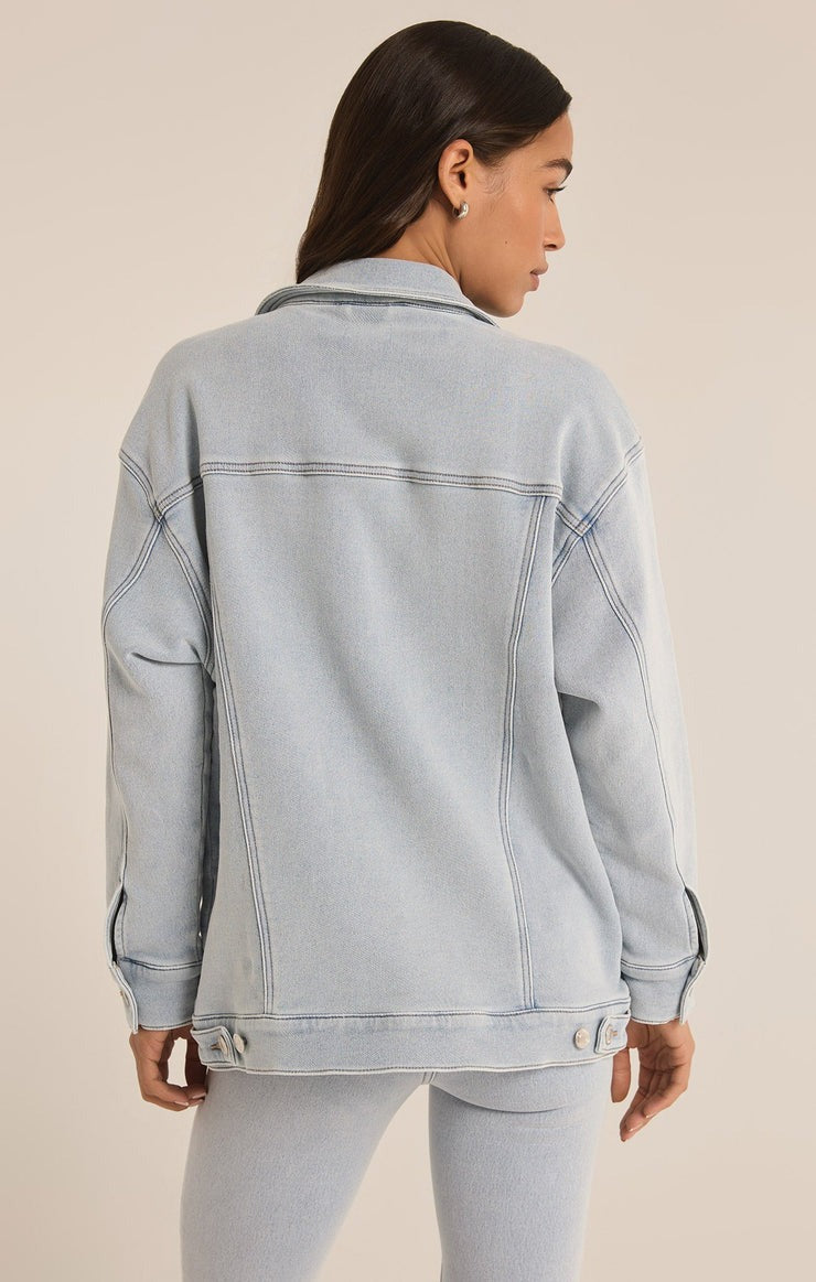 Miles Perfect Knit Jacket | Sun Bleached Indigo