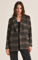 Kingston Plaid Blazer | Latte