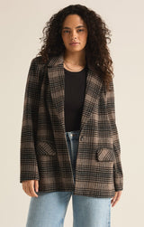 Kingston Plaid Blazer | Latte