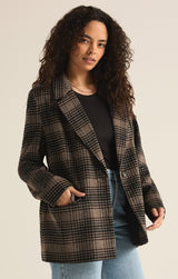 Kingston Plaid Blazer | Latte