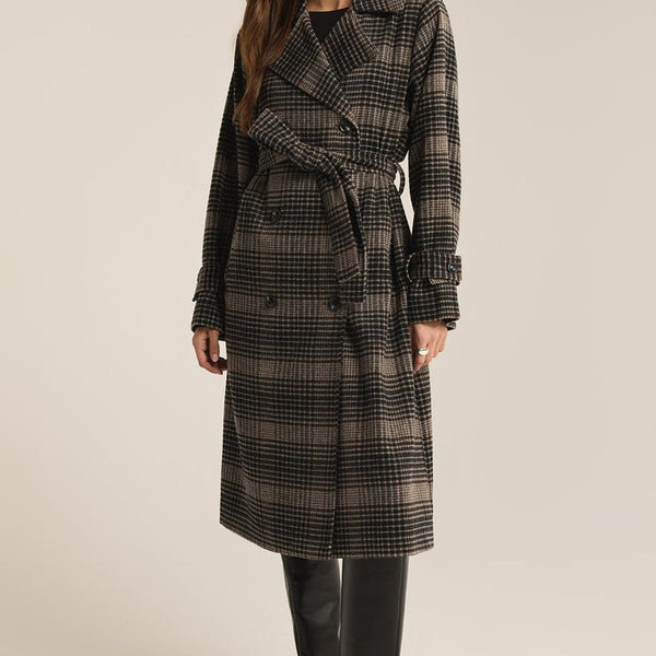 Jackie Plaid Trench | Latte - FINAL SALE – Pick-it-Fence Pembroke