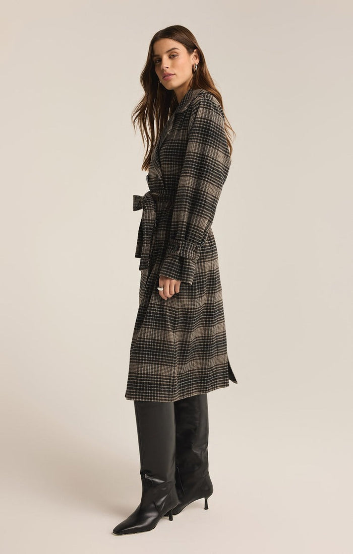 Jackie Plaid Trench | Latte - FINAL SALE – Pick-it-Fence Pembroke