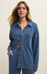 All Day Knit Denim Jacket | Calypso Blue Indigo