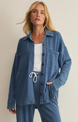 All Day Knit Denim Jacket | Calypso Blue Indigo