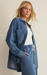 All Day Knit Denim Jacket | Calypso Blue Indigo