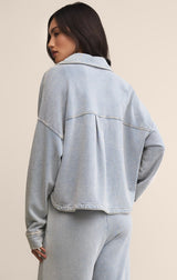All Day Cropped Knit Jacket | Washed Indigo
