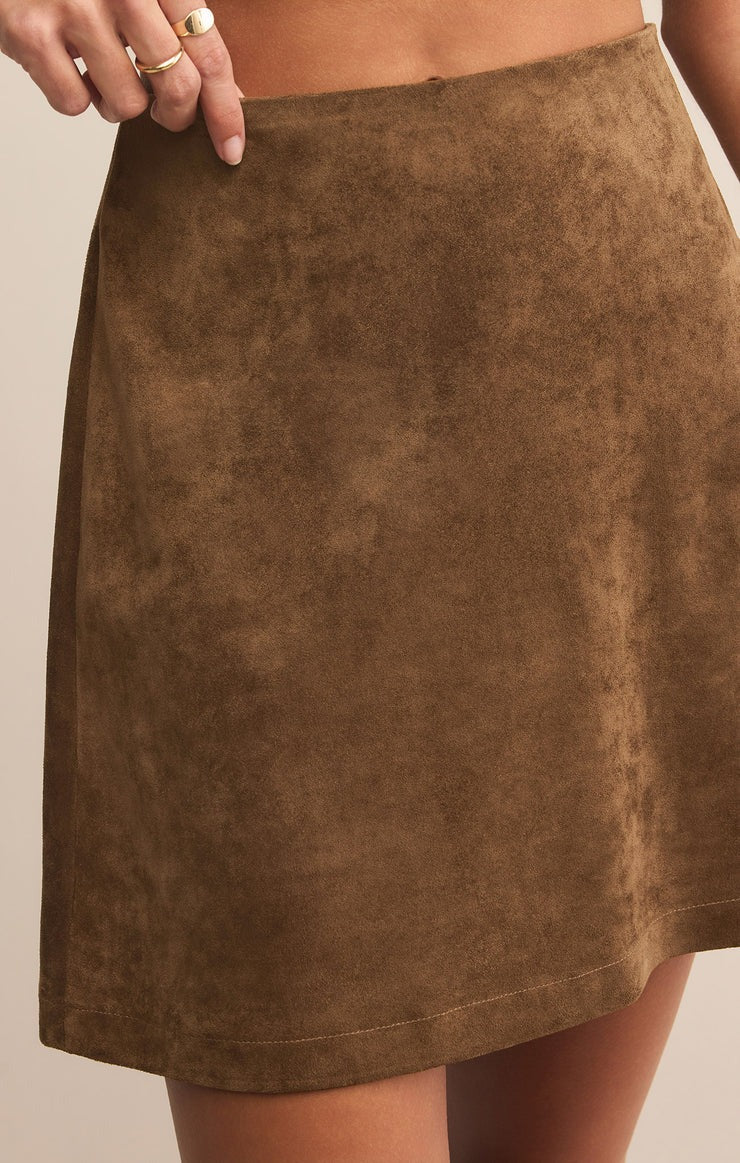 Ciera Faux Suede Skirt | Coconut