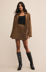 Ciera Faux Suede Skirt | Coconut