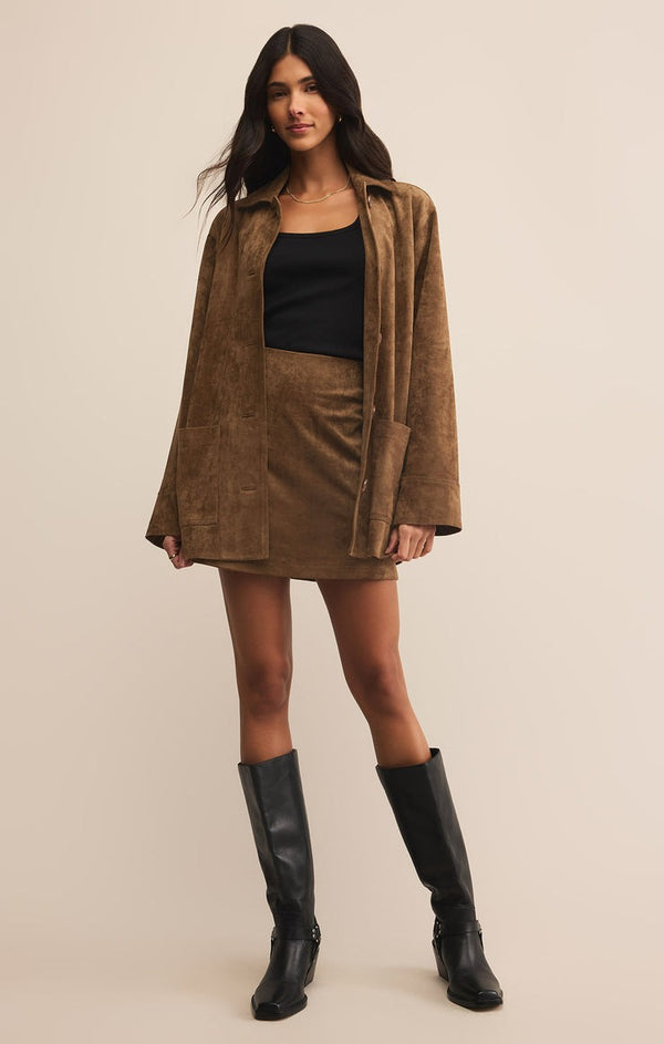 Ciera Faux Suede Skirt | Coconut