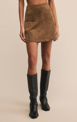 Ciera Faux Suede Skirt | Coconut