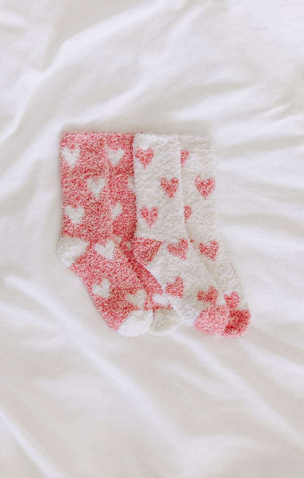 Plush Heart Socks 2 pk | Vanilla Ice
