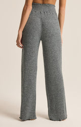 Dawn Smocked Ribbed Pants | Charcoal Heather