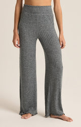 Dawn Smocked Ribbed Pants | Charcoal Heather